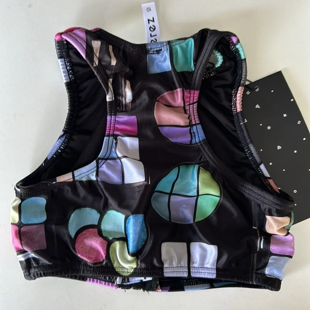 NWT Terez girls racer back zip up swim top sz 10 tank